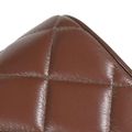 vidaXL lavička 40 x 30 x 45 cm Skutočná koža Hnedý diamant