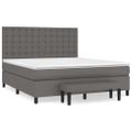 vidaXL Boxspring posteľ s matracom sivá 160x200 cm umelá koža