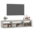 vidaXL TV skrinka s LED svetlami betónová sivá 195x35x40 cm