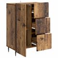 vidaXL Servírovacia skriňa so zásuvkou Staré drevo 66 x 34,5 x 91,5 cm
