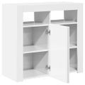 vidaXL Komoda s LED svetlami lesklá biela 80x35x75 cm