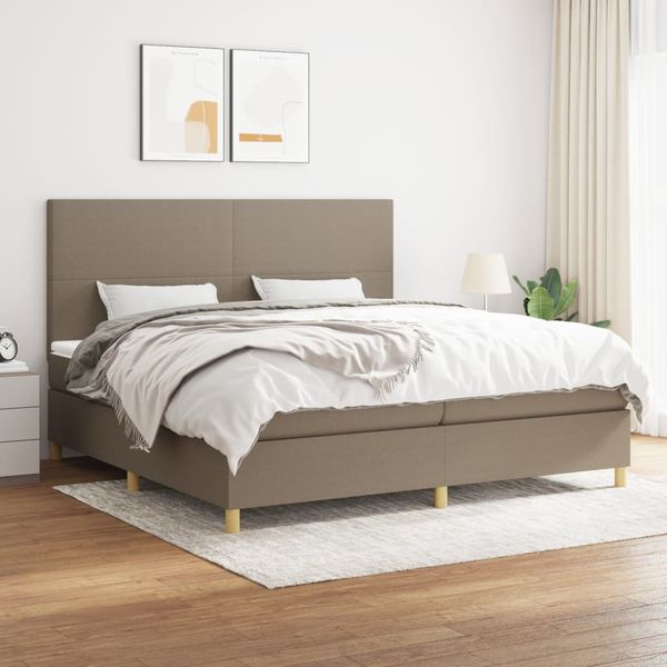 vidaXL Boxspring posteľ s matracom sivohnedý 200x200 cm látka