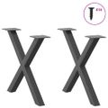 vidaXL Nohy konferenčného stolíka v tvare X, 2 ks, antracitové, 50 x (42-43) cm, oceľ
