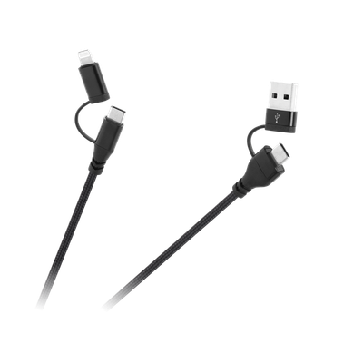 Kábel USB-A / USB-C – USB-C / Lightning Cabletech KPO3943 – 1m