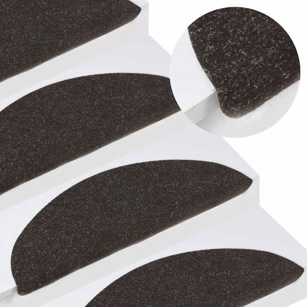 vidaXL Schodiskové rohože samolepiace 10 ks čierne 56x17x3 cm