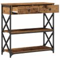 vidaXL Konzolový stôl Staré drevo 75 x 28 x 75 cm