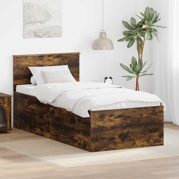 vidaXL Rám postele Dymová dub 75 x 190 cm Kompozitné drevo