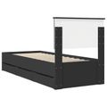 vidaXL Rám postele so zásuvkou Čierna 75 x 190 cm Inžinierske drevo