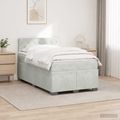 vidaXL Posteľ boxspring s matracom Svetlosivá 120 x 200 cm Zamat