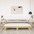 VidaXL Rám postele bez matraca 200x200 cm Dub z masívneho dreva