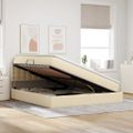 vidaXL Postel s úložným prostorem a matrací Krémová 180 x 200 cm Zamat