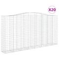 vidaXL Oblúkový gabionový kôš 20ks 400x50x200/220cm pozinkované železo