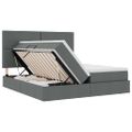 vidaXL LED úložná posteľ s matracom Tmavosivá 200 x 200 cm Látka