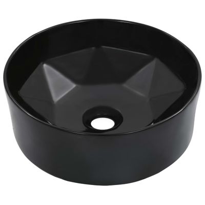 vidaXL Umývadlo 36x14 cm keramické čierne