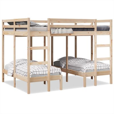 vidaXL Trojitá poschodová posteľ 140x200/70x140 cm borovicový masív