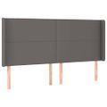 vidaXL Čelo postele so záhybmi sivé 203x16x118/128 cm umelá koža