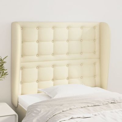vidaXL Čelo postele so záhybmi krémové 83x23x118/128 cm umelá koža