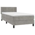vidaXL Posteľný rám boxsping s matracom bledosivý 90x200 cm zamat