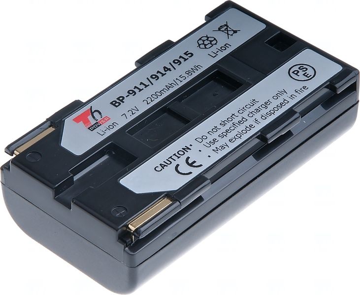 Batéria T6 power Canon BP-911, BP-914, BP-915, 2600mAh, 18,7Wh, čierna
