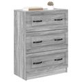 vidaXL Zásuvkový kabinet Sivá sonoma 66 x 34,5 x 87 cm
