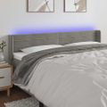 vidaXL Čelo postele s LED bledosivé 183x16x78/88 cm zamat