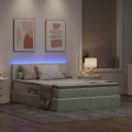 vidaXL LED úložná posteľ s matracom Svetlosivá 140 x 190 cm Zamat