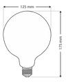Dekoračná LED žiarovka FILAMENT Trixline G125, 4W E27 teplá biela