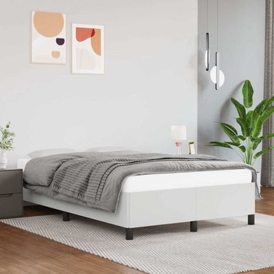 vidaXL Posteľný rám biely 120x200 cm umelá koža