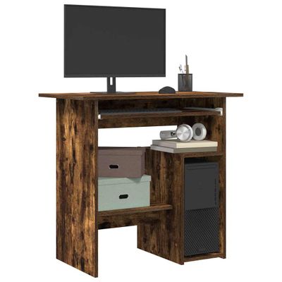 vidaXL Stôl dymový dub 80x45x74 cm spracované drevo