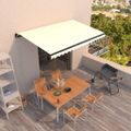 vidaXL Ručne zaťahovacia markíza 450x350 cm krémová