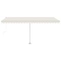 vidaXL Samostatne stojaca automatická markíza 500x350 cm krémová