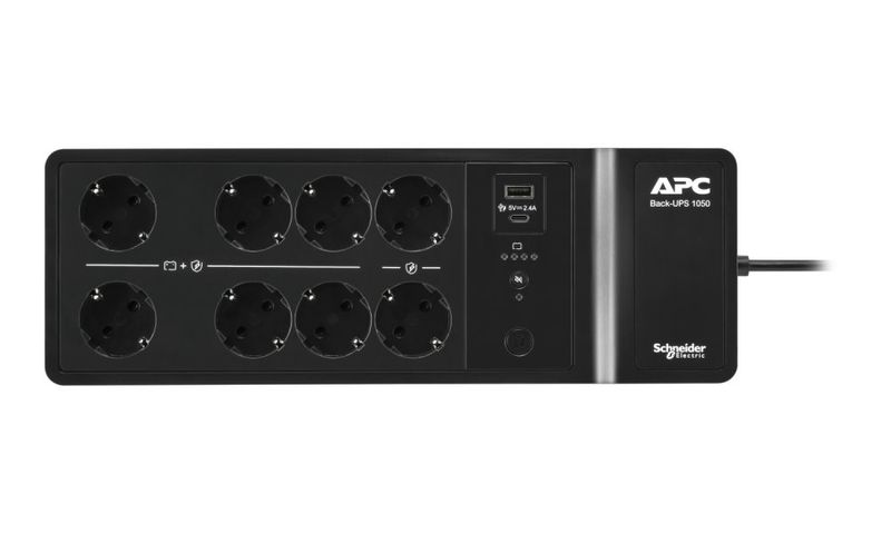 APC Back-UPS 1050VA, BE1050G2-GR, 8 French outlets Záložní zdroj, 1050VA, 600W, 230V, USB a USB-C nabíjecí porty, 8× nemecká zásuvka (Schuko)