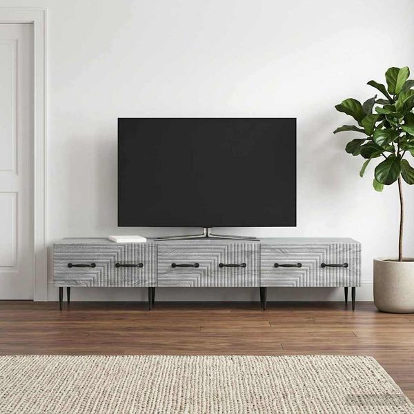 vidaXL TV skrinka Sivá sonoma 147 x 34,5 x 30 cm Kompozitné drevo