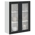 vidaXL Nástenný sklenený kabinet LUCCA Čierna 80 x 31 x 100 cm