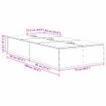 vidaXL Rám postele s úložným prostorem Dymová dub 70 x 190 cm