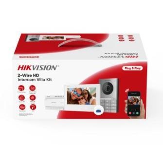 Hikvision Prednastavená súprava videotelefónu, 2-drôt HD, bytový monitor+dverná stanica s klávesnicou+zdroj