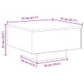 vidaXL Konferenčný stolík Čierny dub 55 x 55 x 31 cm
