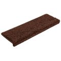 vidaXL Schodové rohože 15 ks 65x21x4 cm hnedé s obdĺžnikovým okrajom