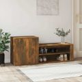 vidaXL Botník dymový dub 130x35x54 cm spracované drevo