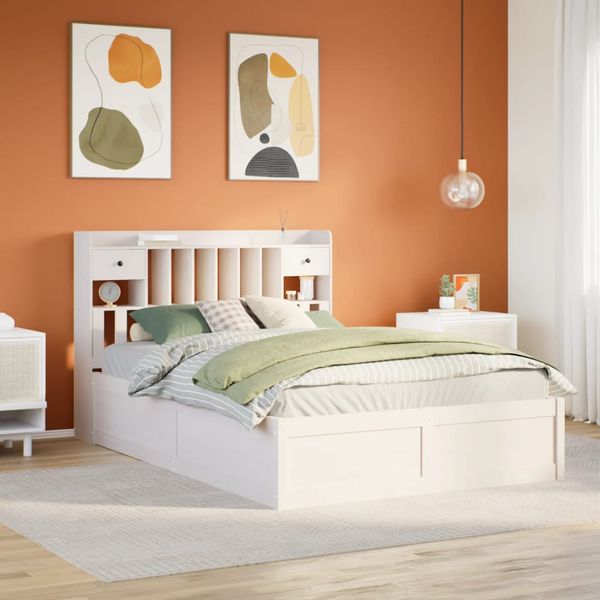 vidaXL Posteľ bez matraca biela 140x190 cm masívna borovica