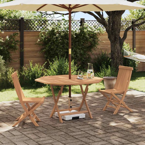 vidaXL Záhradný bistro set 3 pcs Hnedá Masívne teakové drevo