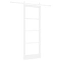 vidaXL Posuvné dvere Biela 78 x 211 cm Masívne borovicové drevo a sklo