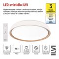 LED nástenné svietidlo ILVI, kruhové 45 W, stmievateľné so zmenou CCT, biela + drevo