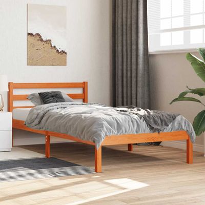 vidaXL Posteľ bez matraca voskovo hnedá 90x190cm masívna borovica