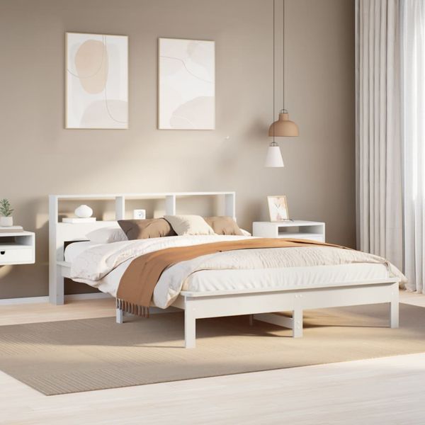 vidaXL Posteľ bez matraca biela 140x200 cm masívna borovica
