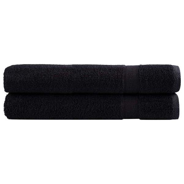 vidaXL Prémiové uteráky SOLUND 2 ks čierne 100x200cm 600 g/m2