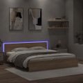 vidaXL Posteľný rám s čelom a LED dub sonoma 200x200 cm