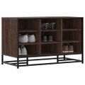 vidaXL Lavica na topánky hnedý dub 84x40x53,5 cm kompozitné drevo+kov
