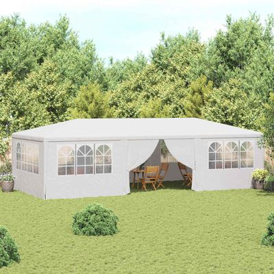 vidaXL Profesionálny párty stan+bočné steny 4x9 m, biely 90 g/m²