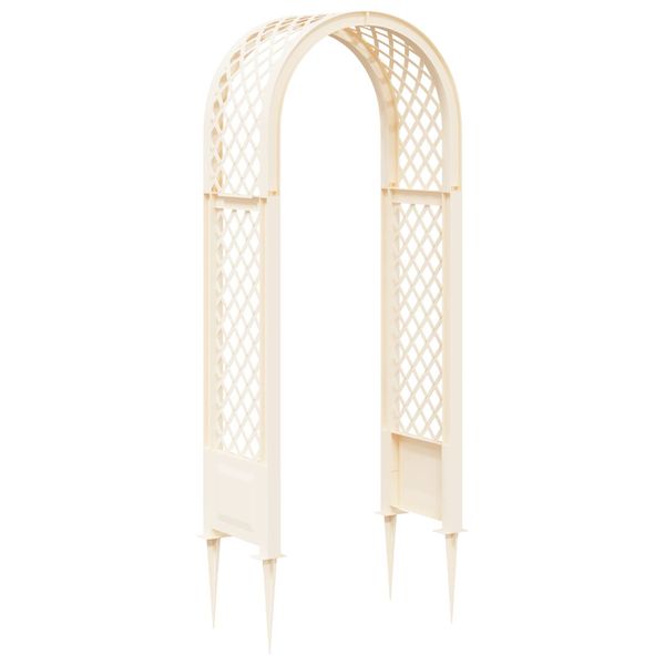 vidaXL Ružový oblúk so špicami Biela 97 x 43 x 218 cm PP